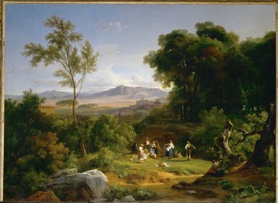 Paysage inspirire par la vue de Frascati - landskap inspirerat av utsikten över Frascati ... av Achille Etna Michallon
