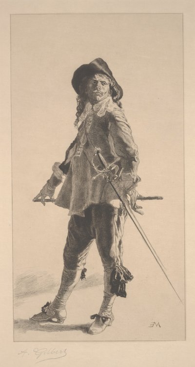 The Duelist, tryck gjord av Jean ?Louis ?Ernest Meissonier av Achille Isidore Gilbert