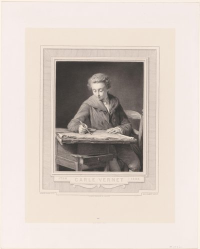Porträtt av Carle Vernet Carle Vernet (titel på objekt) av Achille Jacquet