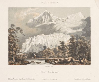 Zicht op de Mont Blanc från Col des Montets Utsikt över Mont Blanc från Les Montets. Road to Martigny (titel på objekt) Herinnering i Chamonix-Mont-Blanc (serietitel) Museum of Mont-Blanc (serietitel på objekt) av Ad. Cuvillier