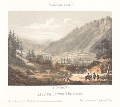 Utsikt över bergspasset Col de Balme Col de Balme (titel på objekt) Memory of Chamonix-Mont-Blanc (serietitel) Museum du Mont-Blanc (serietitel på föremål) av Ad. Cuvillier