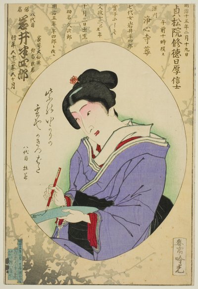 Minnesporträtt av skådespelaren Iwai Hanshiro VIII av Adachi  Ginkō