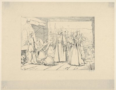 Erbjudande av klockor som ska kastas in i kanoner från Confederate War Etchings, 1861-63. av Adalbert John Volck