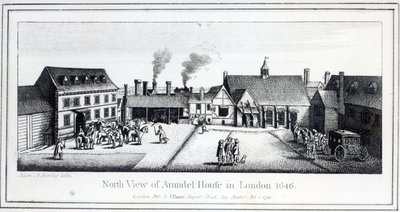 North View of Arundel House i London etsat av Wenceslaus Hollar 1646 och publicerat 1792 av Adam Alexius Bierling