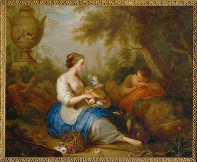 Erotisk scen (målning på koppar) av Adam Braun