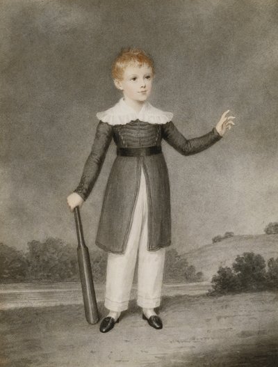 Porträtt av Edward Currie som håller en cricketfladdermus, 1830 av Adam Buck