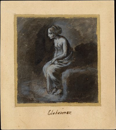 Sittande ung kvinna, sent 1500-tidigt 1600-tal. av Adam Elsheimer