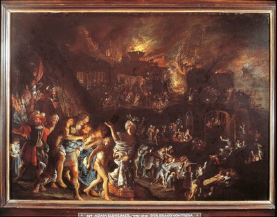 Brännandet av Troja, ca. 1604 (olja på koppar) av Adam Elsheimer