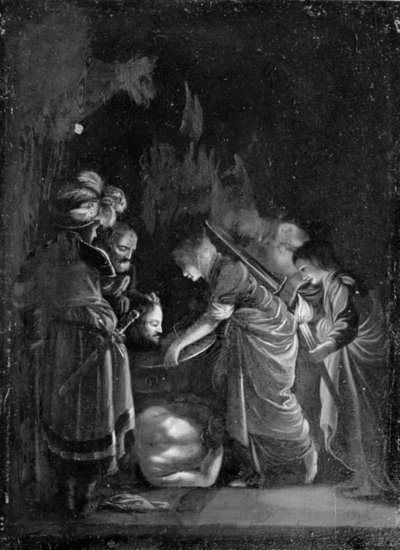 Frambärandet av Johannes Döparens huvud, natt av Adam Elsheimer