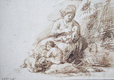 Kvinna som ammar av Adam Elsheimer