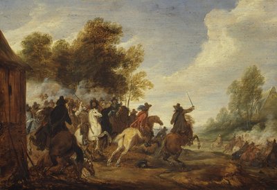 Ett kavalleriförlovning. av Adam Frans van der Meulen