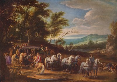 Philippe Francois dArenberg möter trupper, 1662, c1915 av Adam Frans van der Meulen