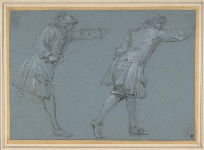 Studie av två soldaters svärdskamp, 1600-talet. av Adam Frans van der Meulen