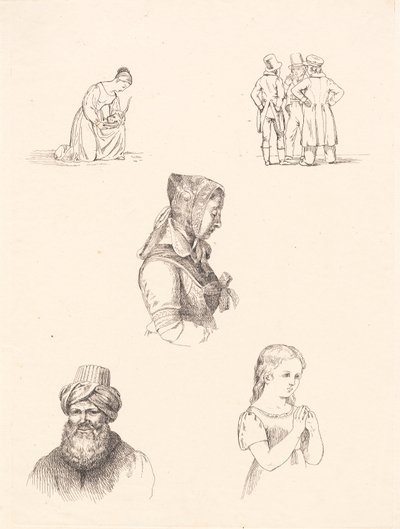 Provark med figurstudier av Adam Müller