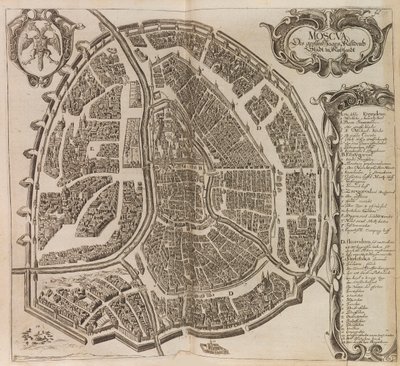 Karta över Moskva. Från: Ökad Ny beskrivning av muskoviten..., 1656. av Adam Olearius