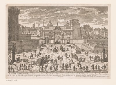 Utsikt över Porte Saint-Antoine La Porte St. Anthoine (...) (titel på objekt) av Adam Perelle