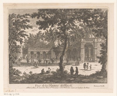 Utsikt över en fontän Vue de la Fontaine de Tivoli (titel på objekt) av Adam Perelle