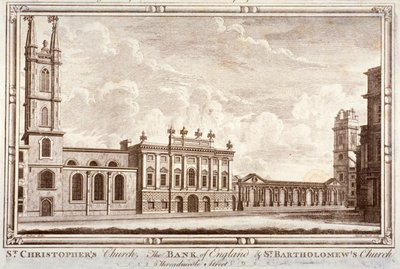 Bank of England, St Christopher-le-Stocks och St Bartholomew-by-the-Exchange, London, c1775 av Adam Smith