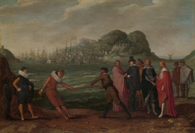 Battle for the Gold Staff (Dominion of the World) Allegori om holländarnas seger över den spanska flottan vid Gibraltar, 25 april 1607 av Adam Willaerts