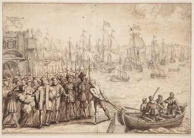 Christian II lämnar Köpenhamn 1523 av Adam Willaerts
