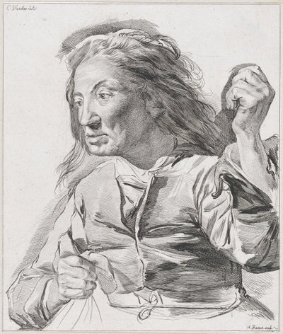En gammal kvinna med knutna nävar, 1786. av Adam von Bartsch