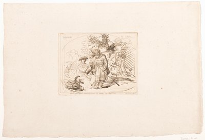 Juda ger Tamar sin signetring Tamar et Judas (titel på objekt) Sex tryck efter teckningar av Rembrandt, förvarade i Hofbibliothek i Wien (serietitel) Sex estampes gravées d