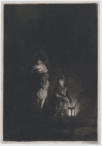 Ryttare och pojke med lykta, 1797. av Adam von Bartsch