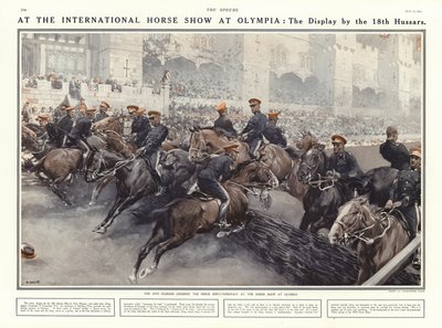 Utställning av de 18:e husarerna vid International Horse Show i Olympia, London, 1914 av Addison Thomas Millar