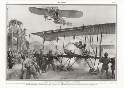 Nästan olycka på Hendon Aerodrome, 1913. av Addison Thomas Millar