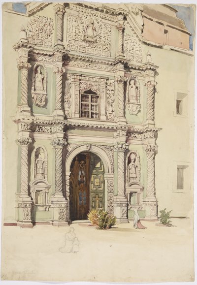 Katedralen, Aquascalientes (akvarell) av Adela Breton