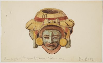 Fem sidor med mönster och figurer (akvarell) av Adela Breton