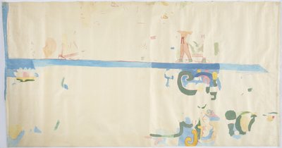 Målning från sydöstra väggen, inre kammare, Jaguarernas övre tempel, Chichen Itza, Mexiko (akvarell, kroppsfärg, grafit) av Adela Breton