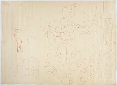 Södra väggen, Jaguarernas övre tempel, Chichen Itza, Mexiko av Adela Breton