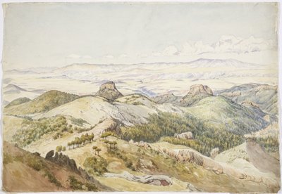Utsikt från Cerro de Navajas, Hidalgo, Mexiko (akvarell) av Adela Breton