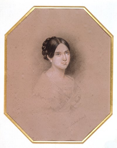 Porträtt av Leopoldine Hugo (1824-43) (teckning) av Adele Julie Hugo
