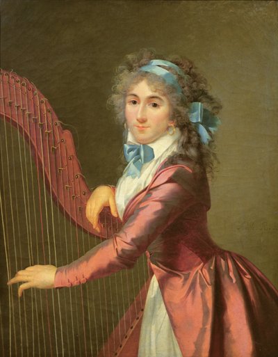 Porträtt av en ung harpist av Adele Romany