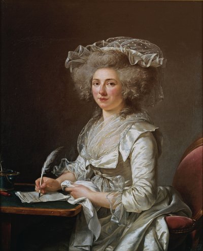 Franska:  Portrait de femme Porträtt av en kvinna av Adelaide Labille Guiard