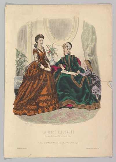 Nr 51 från La Mode Illustrée, 1869. av Adèle Anaïs Colin
