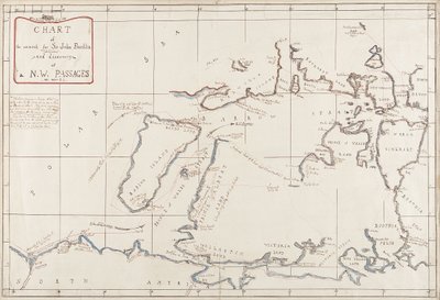 Karta över sökandet efter Sir John Franklin och upptäckten av Nordvästpassagen av Admiral Edward Augustus Inglefield