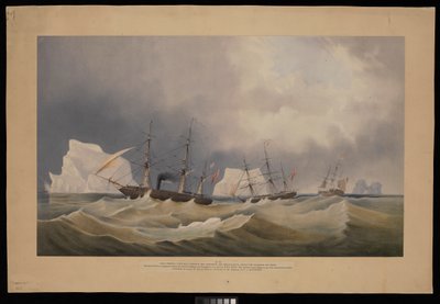 H.M.S. Phoenix med sina följeslagare Diligence och Breadalbane bland isbergen av Admiral Edward Augustus Inglefield