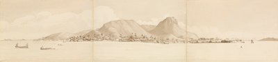 "Panorama över Raiatea, 1 september 1849. Tahaa till höger [Samhällsöarna]