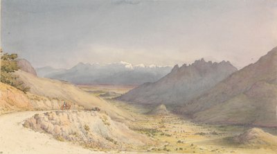 "Cuesta de Chacabuco, med utsikt mot San Felipe de Aconcagua [Chile], 14 januari 1851 av Admiral Sir Edward Gennys Fanshawe