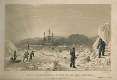 H.M.S. Terror frusen i isen utanför Cape Comfort av Admiral William Henry Smyth