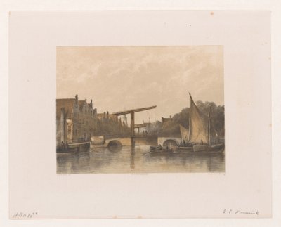Utsikt över Zwanenburgwal av Adolf Carel Nunnink