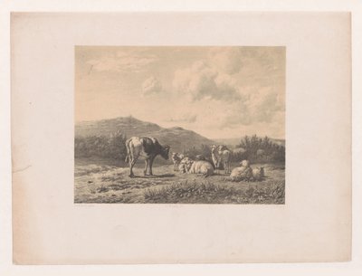 Landskap med boskap av Adolf Carel Nunnink
