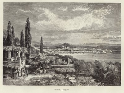 Italien - Trieste. Gravyr av A Clos av Adolf Closs