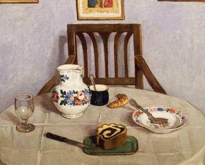 Stilleben med focaccia av Adolf Fenyes