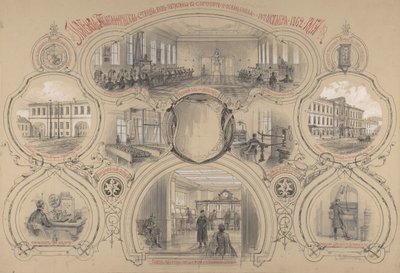 Huvudtelegrafkontoret nybyggt i S:t Petersburg och öppnat 14 oktober 1862, 1862. av Adolf Jossifovich Charlemagne