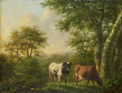 Landskap med boskap av Adolf Karel Maximiliaan Engel