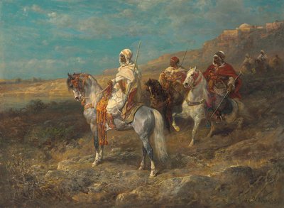 Arab på en vit häst av Adolf Schreyer